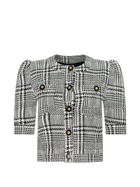 L'Agence Allegra Glen plaid cropped jacket Neutrals 10126MQXBLKWHTGLENPLAID
