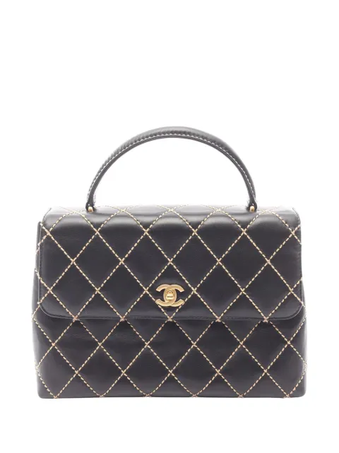 CHANEL Pre-Owned 2004-2005 CC Calfskin Wild Stitch handbag Black J9WZ81KV9IYZ5AZ5