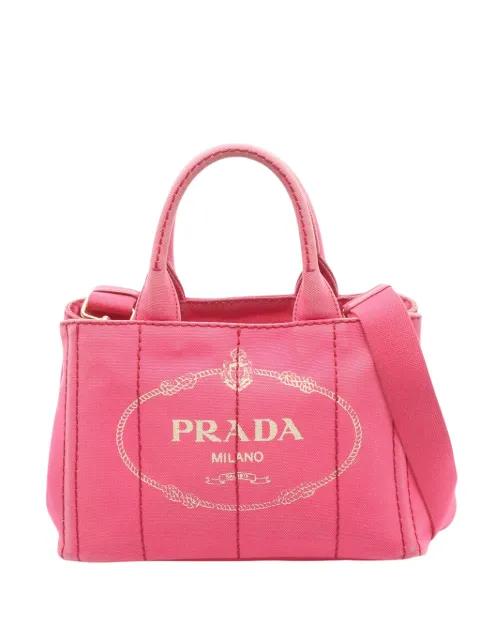 Prada Pre-Owned 2013-2026 Mini Canapa Logo Tote satchel Pink B7OKSJ418FAZIZL6