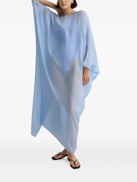 BONDI BORN Capri silk caftan dress Blue RTWDR10046SCSKY