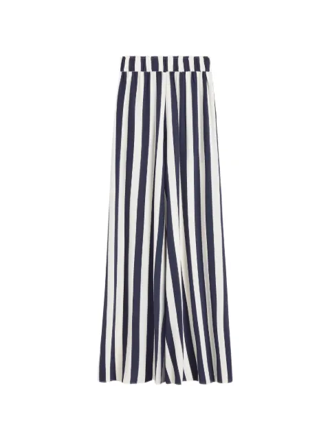 BONDI BORN Orta striped silk palazzo pants Blue RTWPA30003NVS