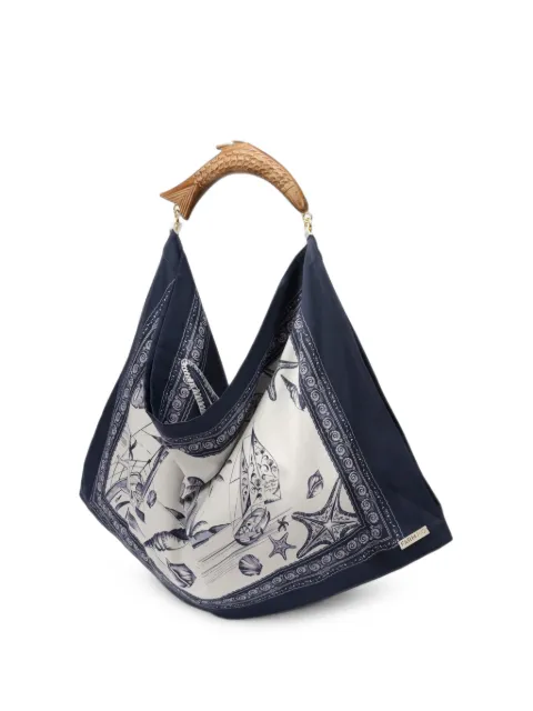 FARM Rio medium Sacrf graphic-print fish-handle tote bag White 370231