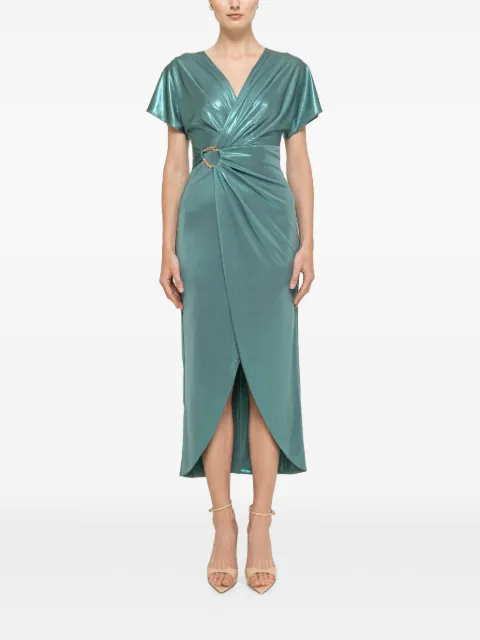 NISSA metallic-detail midi dress Green RS16982