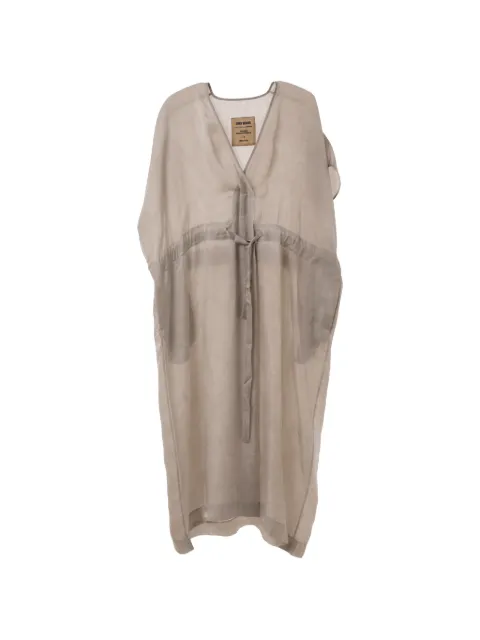 Uma Wang Acre drawstring-waist midi dress Neutrals UW5007