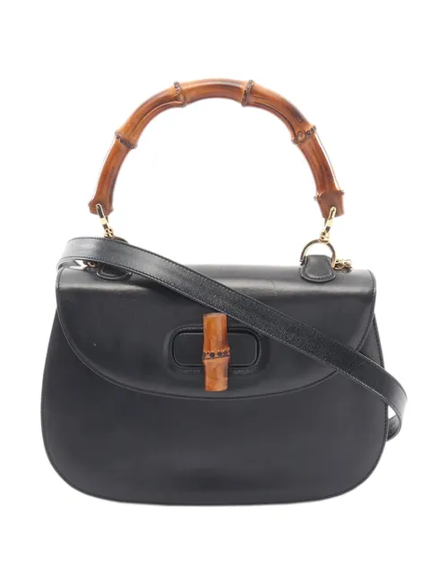 Gucci Pre-Owned 20th Century Calfskin Bamboo Night satchel Black WLZTMGO0TQZAZLRM