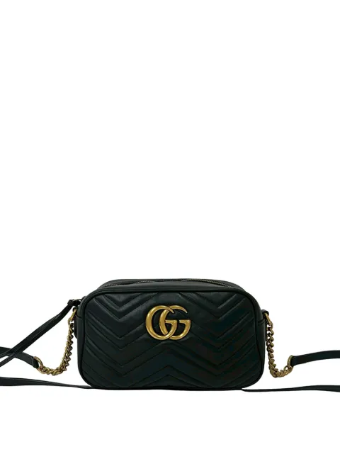 Gucci Pre-Owned 2000-2015 Small GG Marmont Matelasse Calfskin crossbody bag Black TXEJNUW8XDV6GUR8