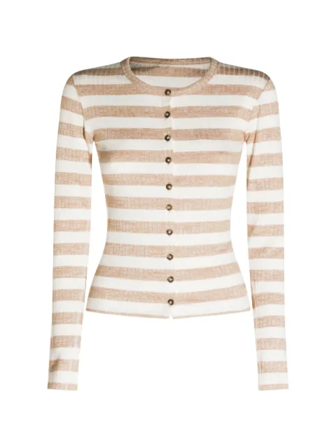 rag & bone striped ribbed-knit cardigan White RE2J26PT3KW