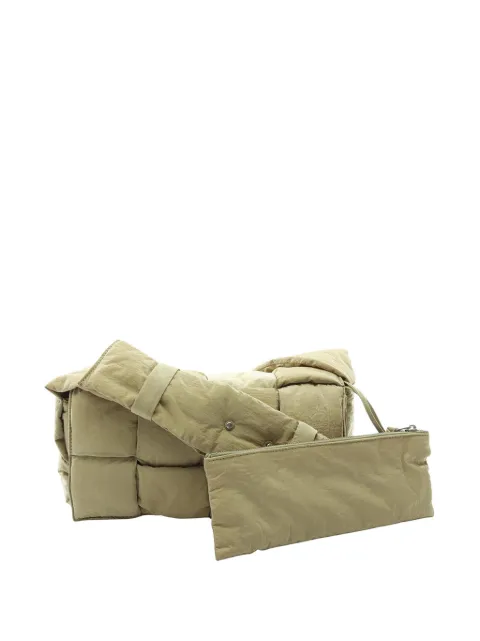 Bottega Veneta Pre-Owned 2012-2026 Nylon Intrecciato Padded Tech Cassette crossbody bag Green 6H75N2K9YTXPTRBP
