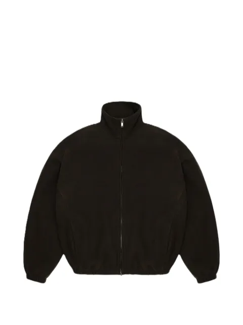 Rains fleece-texture high-neck jacket Brown 19030