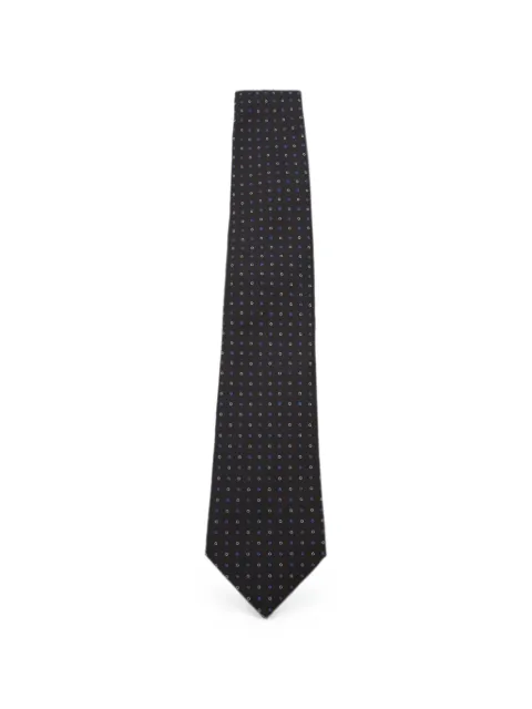 Canali geometric-pattern silk tie Brown 18HJ046185