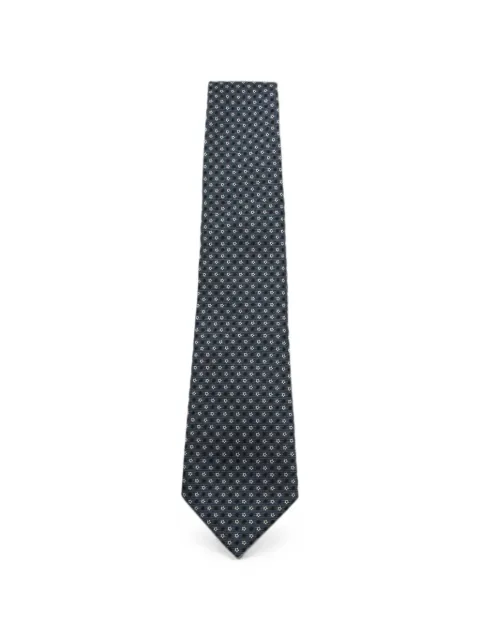 Canali geometric-pattern silk tie Grey 18HJ046