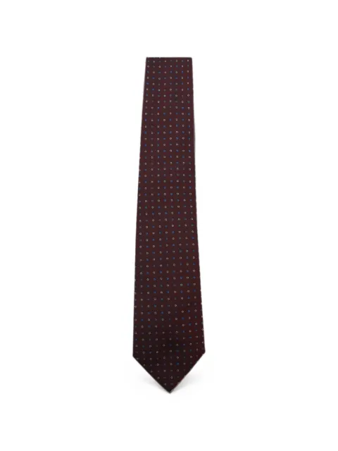 Canali geometric-pattern silk tie Red 18HJ046