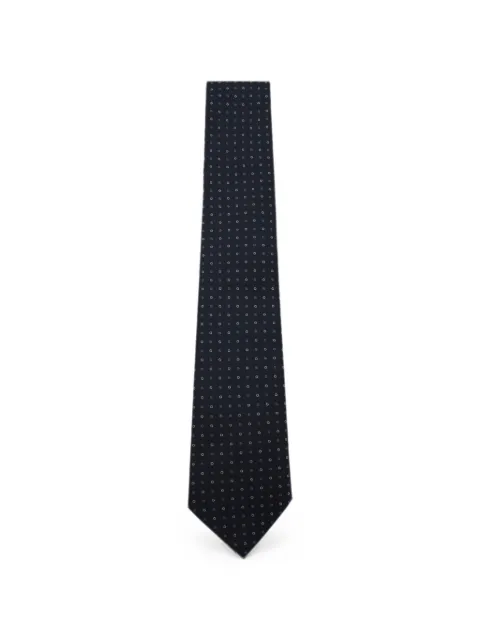Canali geometric-print silk tie Blue 18HJ046
