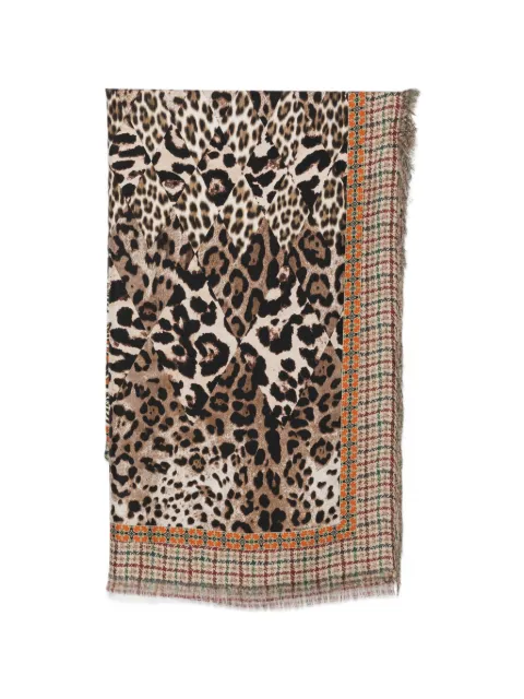 Pierre-Louis Mascia leopard-print diamond-quilted scarf Neutrals ALOEUWSW135X195S4