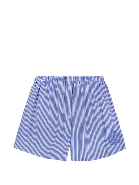 Sporty & Rich Ny Crest striped shorts Blue SH035712243
