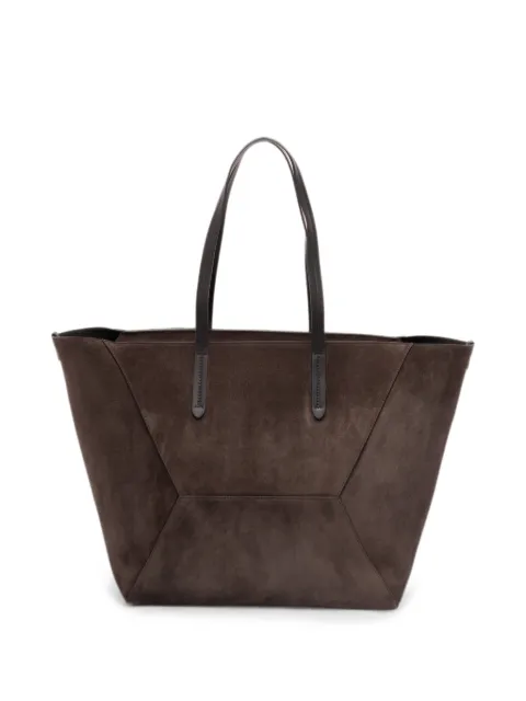 Brunello Cucinelli suede panelled tote bag Brown MBDLB2571C9795