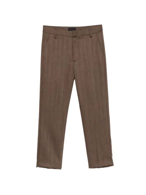 DONDUP Nima herringbone-pattern cropped wool trousers Brown DP576ZFF0427DXXX