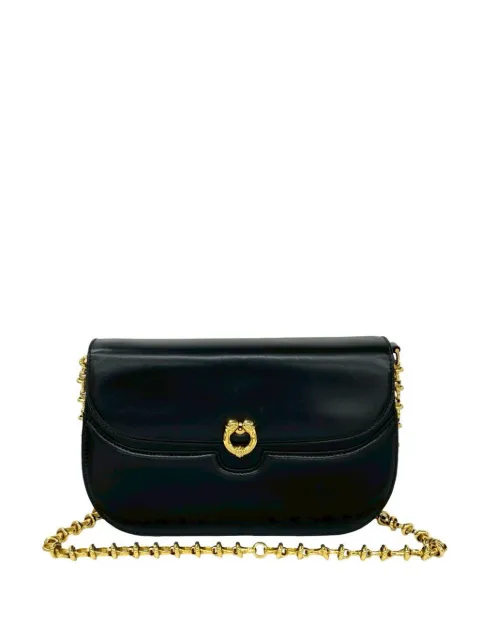 Gucci Pre-Owned 20th Century Calfskin Chain crossbody bag Black EF0B3SUTG9P152J9
