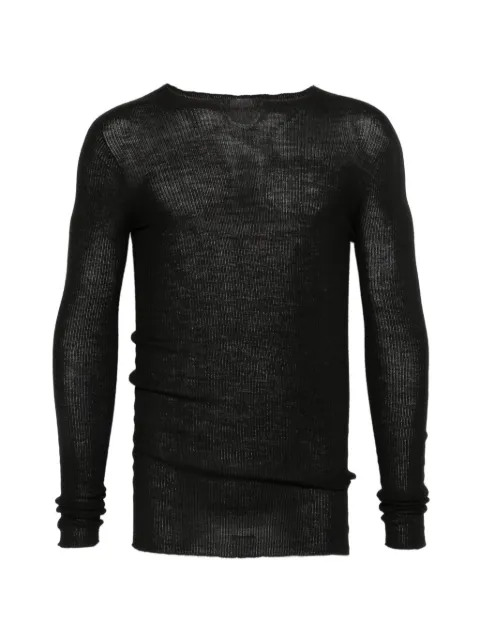 Rick Owens ribbed round-neck sweater Black RU02F4637RIBM09