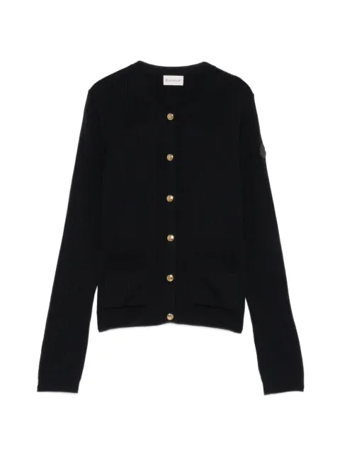 Moncler ribbed-knit button-up cardigan Blue L20939B00037M1121