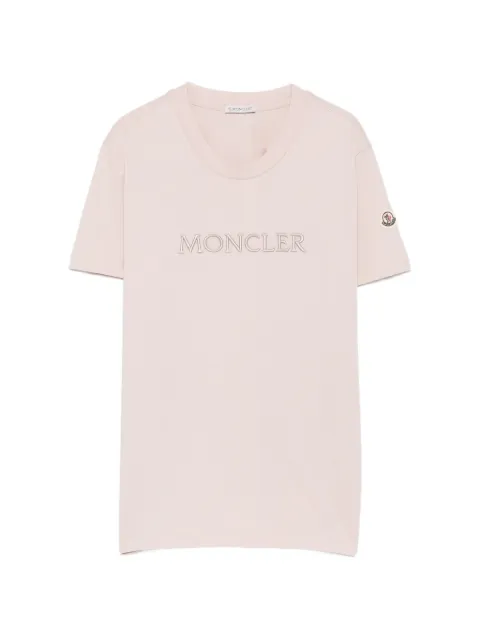 Moncler logo-embroidered T-shirt Neutrals L20938C0002189AUO