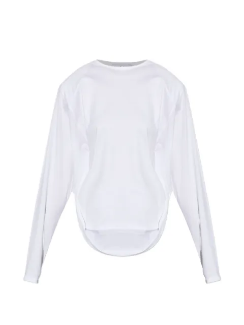 IRO Arum ruffled long-sleeve T-shirt White WP16ARUM