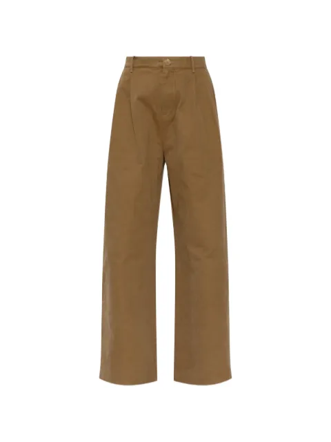Jil Sander pleated cotton trousers Brown J02KA0408J45369