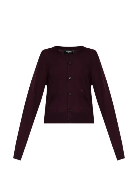 DSQUARED2 V-neck patch-pocket cardigan Purple S75HA1426D13205