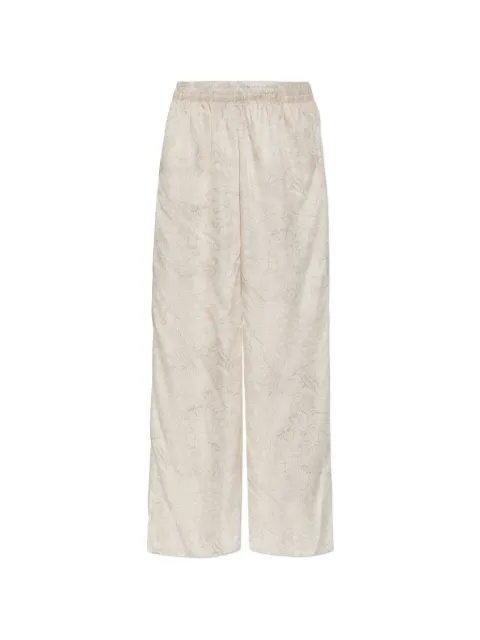 Golden Goose floral-motif wide-leg track pants White GWP00821P002581