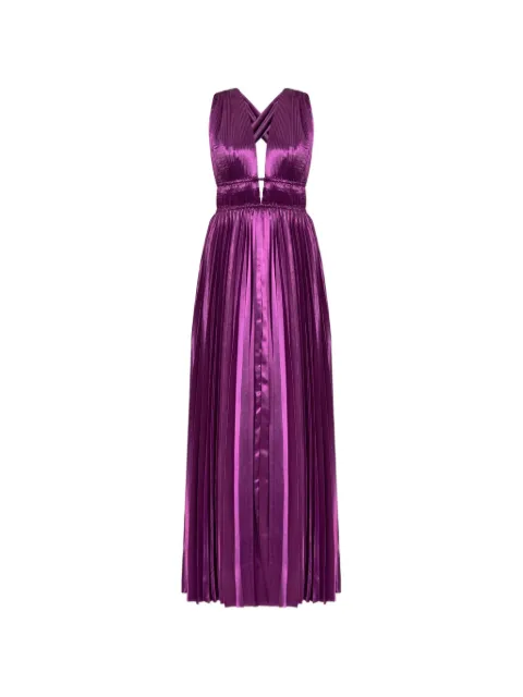 Ulla Johnson Lena pleated satin-finish maxi dress Purple PF2601260