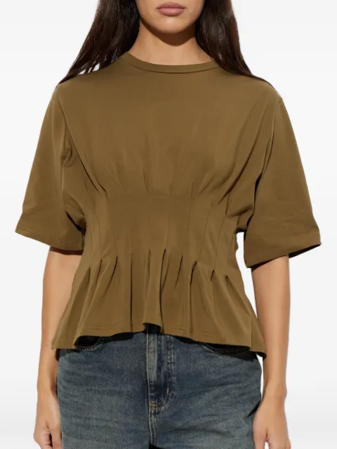 Gestuz GZinez pleated peplum T-shirt Green 109101470