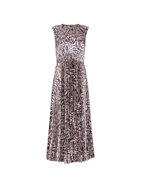 Ulla Johnson pleated animal-print midi dress Black PF2601320