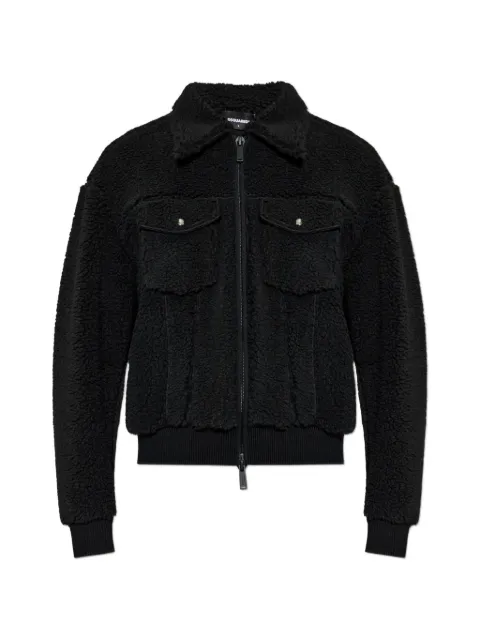 DSQUARED2 fleece zip-up jacket Black S74AM1719S25602