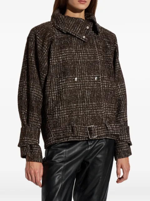 IRO check-pattern belted jacket Brown WP137INJA0