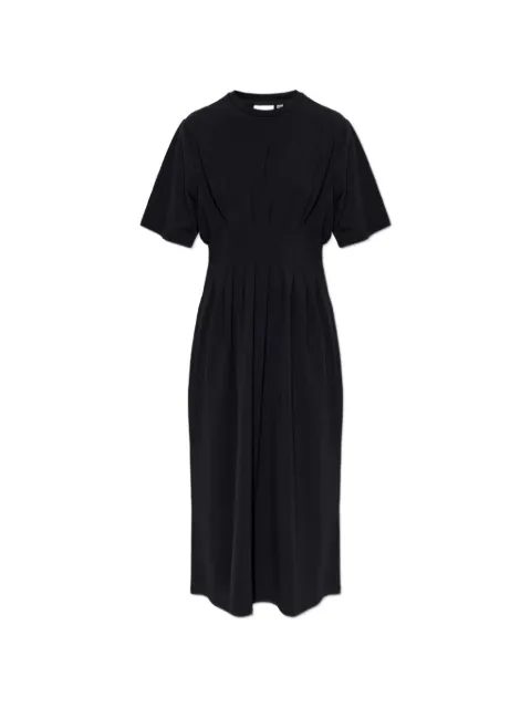 Gestuz Gzinez pleated short-sleeve midi dress Black 109113830