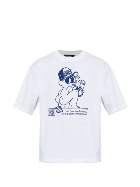 DSQUARED2 graphic-print cotton T-shirt White S74GD1597D20033