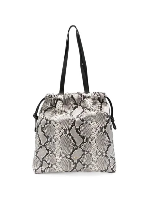 Nº21 Eva snakeskin-effect drawstring shoulder bag Grey 26EBP0988VTP1