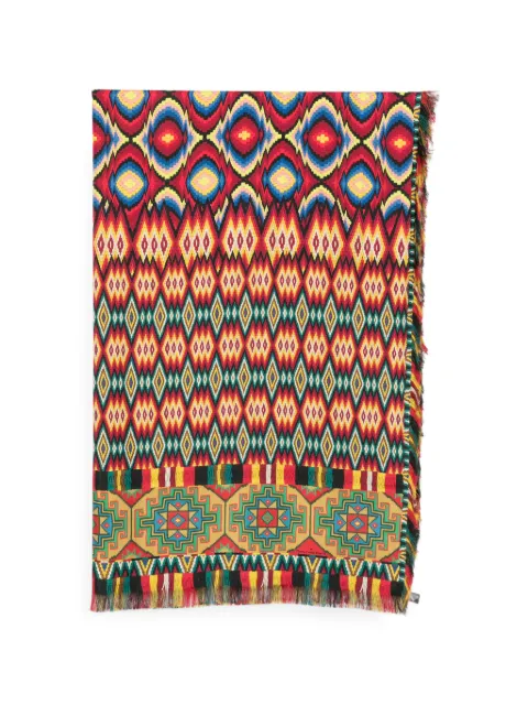 Pierre-Louis Mascia geometric-print fringed scarf Red ALOEUWSW135X195S4