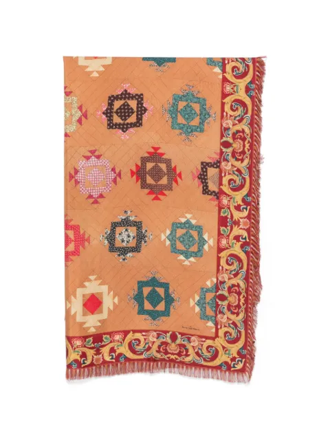 Pierre-Louis Mascia geometric-print fringed scarf Neutrals ALOEUWSW135X195S4