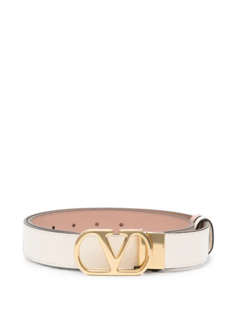 Valentino Garavani VLogo Signature leather belt Neutrals WT0SQ3ZDM