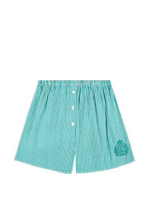 Sporty & Rich Ny Crest striped shorts Green SH035712243
