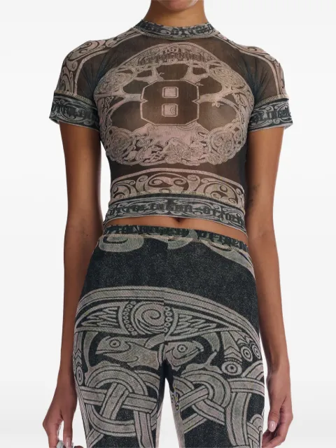 Ottolinger Tree Of Life mesh T-shirt Black 10110040109