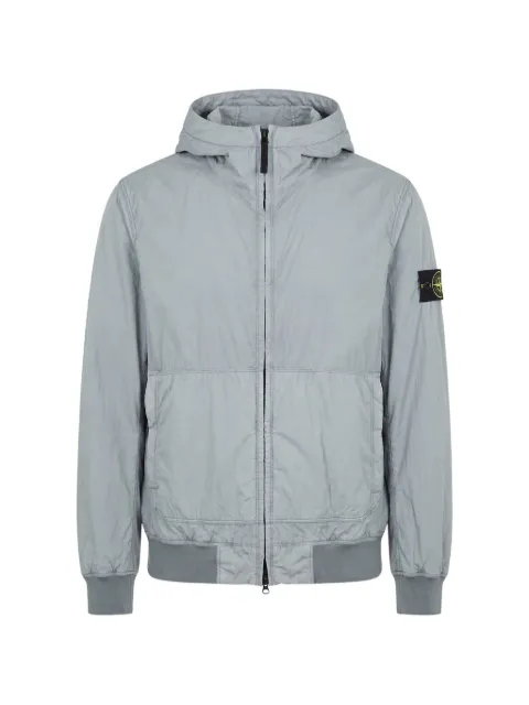 Stone Island logo-patch hooded jacket Grey L2S154100110S0A23