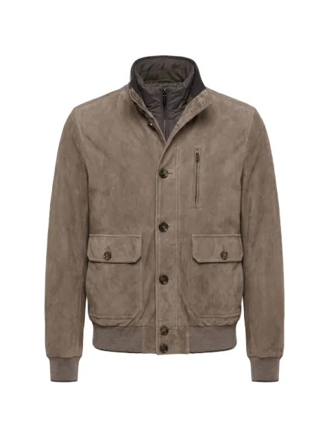 Moorer suede bomber jacket Brown MOUBO100213UR