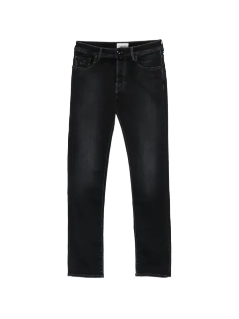 Jacob Cohën logo-patch slim-fit jeans Black QE004030S3622