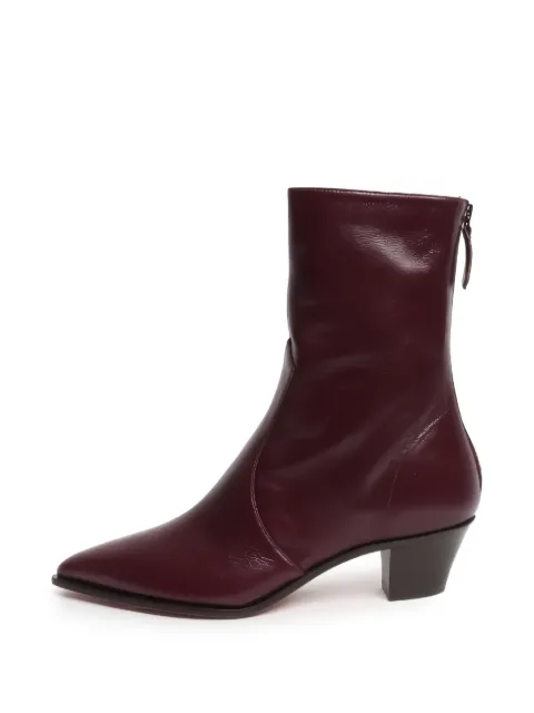 Aquazzura Brunswick leather ankle boots Red BURGUNDYBRUNSWICK45LEATHERANKLEBOOTSEU39