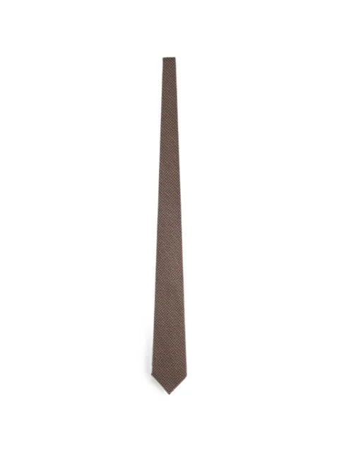 TOM FORD micro-pattern tie Brown STE001S0355
