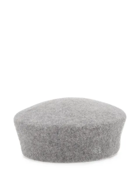 Ruslan Baginskiy monogram-embroidered wool-felt beret Grey MMM031PF26WFGREY