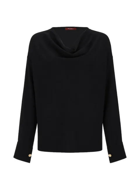 Max Mara cowl-neck button-cuff blouse Black 2626196015600