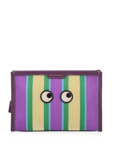 Anya Hindmarch Stripes striped pouch Purple 209014